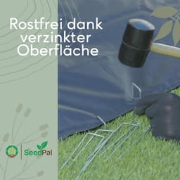 Grondankers 100 stuks - RVS en gegalvaniseerde haringen voor grondbevestiging - 150 mm x 30 mm x Ø 3 mm — thumbnail 4