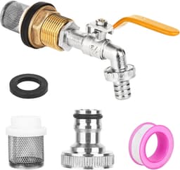 Kogelkraan voor regenton 3/4 inch messing — thumbnail 1