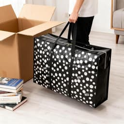 98L extra grote opbergzakken, waterdichte stofdichte herbruikbare tas met dubbele rits, voor verhuiskleding, kledingkastopslag, speelgoed, wasgoed, beddengoed (zwart) — thumbnail 2