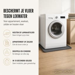 2DayHome - Lekbak Wasmachine 60x60 cm - Siliconen Opvangbak - Voor Machines tot 60 cm Diep - Incl. 21 Lekindicator Stickers - Vaatwasser en Droger — thumbnail 2