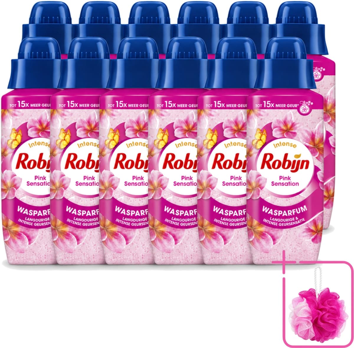 12 x Robijn – Wasparfum – Intense Pink Sensation – 342 ml - Bulkverpakking - Wasparfum - Douchemop - Wasgeur — afbeelding 1