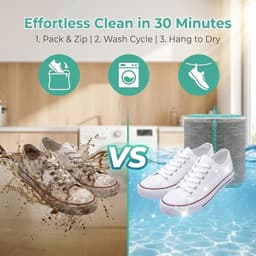 Waszak voor Schoenen - Waszak met Zoolvak voor 1 Paar Schoenen - Zachte Vezels - Voor Sneakers, Sportschoenen en Pantoffels - Herbruikbaar - 1 stuk - Grijs — thumbnail 3