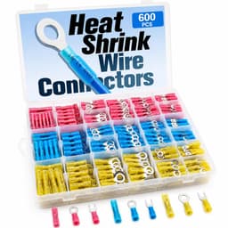600 stuks krimpconnectoren, assortiment krimpkabelschoenen, splitshulzen en geïsoleerde klemmen, kabelbevestigingsset voor knutselen, marine en auto — thumbnail 1