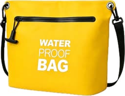 Schoudertas met luchtdichte ritssluiting, lichte Dry Bag met verstelbare schouderriem voor strand, zwemmen, reizen en dagelijks gebruik, Geel, Waterdichte tas — thumbnail 1