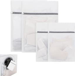 Set Van 4 Herbruikbare Wasfilets Voor Wasmachine, Linnenfilet in Fijn Mesh Met Beveiligde Flitssluiting, Linnenzakken Voor Onderkleding, Lingerie, Delicate Kleding — thumbnail 1