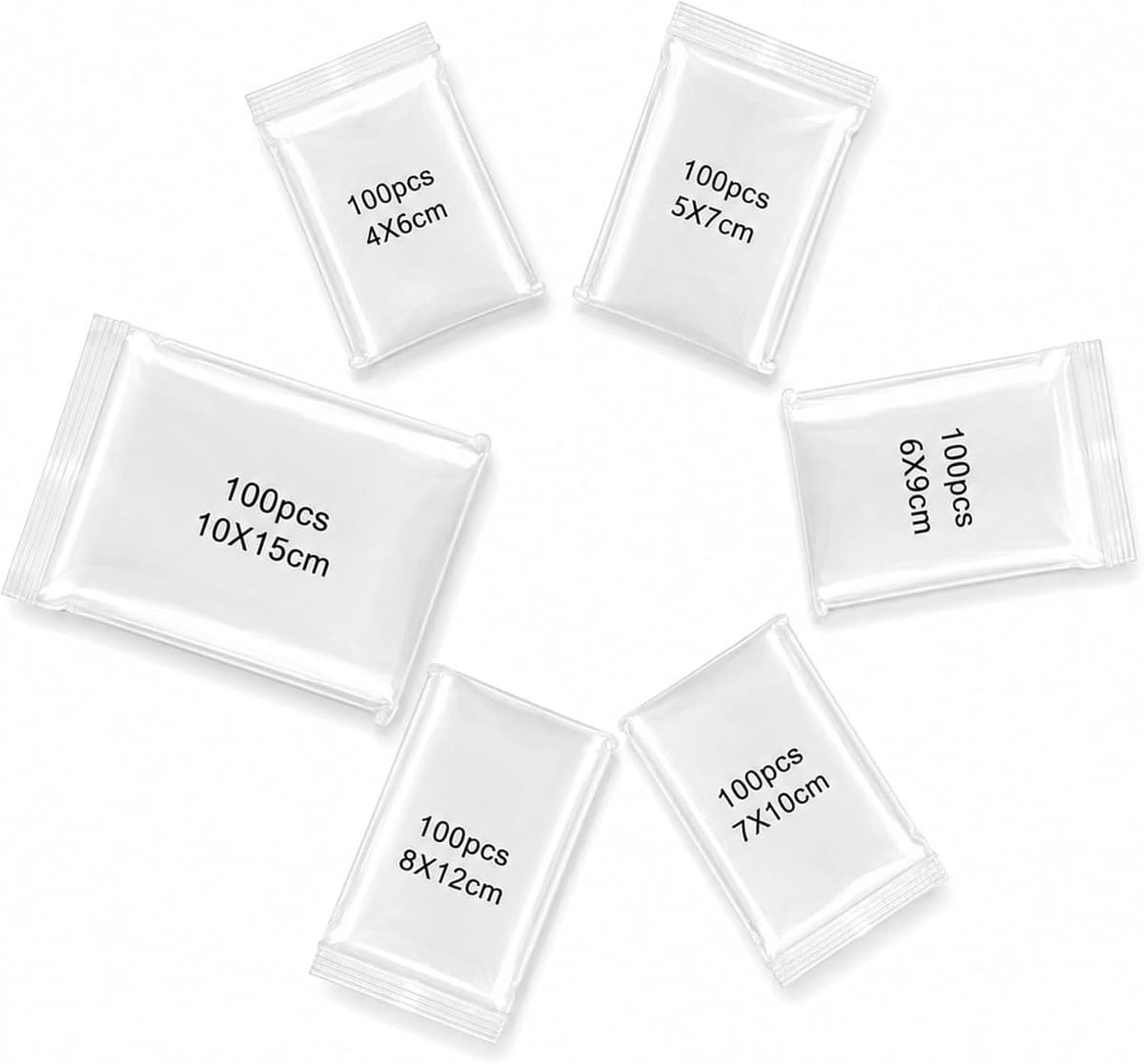 Plastic Zakjes met Ritssluiting - Transparant - 6 x 9 cm - Herbruikbare Sluitzakken - Voor Kantoor en Hobby — afbeelding 1