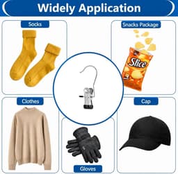 Metalen knijpers set van 32 stuks, 360° draaibare laarsklemmen, roestvrij staal, antislip kleerhangerclips voor kleding en wasgoed, zwart en duurzaam — thumbnail 4
