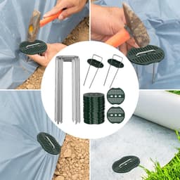 Grondanker - Verzinkt Staal - 150 mm Lengte - U-vormige Haringen met Sluitringen - Voor Tuin en Kunstgras — thumbnail 2