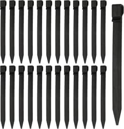 Grondanker - Zwart - 24,5 cm - Stevig Kunststof Grondpin met Haak - Voor Tuin en Camping — thumbnail 1