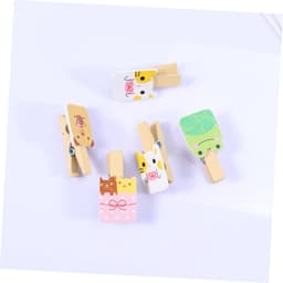 Houten Knijpers - Wasknijpers Cartoon Clips - Decoratie Foto's Ophangen - Natuurlijk Hout - 3.5 x 1.5 x 1.2 cm — thumbnail 3