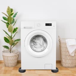 4 stuks zwarte anti-vibratiematten geschikt voor wasmachines, geluidsreducerende wasmachinevoetjes met rubberen pads, geschikt voor wasmachines, drogers, meubels, anti-vibratiepads geschikt voor wasmachines — thumbnail 3