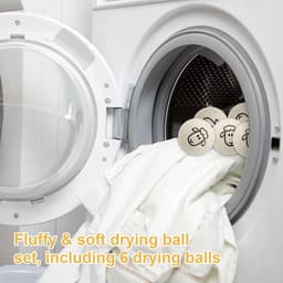 SnelShoppen - Verpakking met 6 Wollen Drogerballen 7 cm - Bespaar Energiedroogtijd - Ideaal voor Kleding en Donsjassen - Personaliseerbare Geur met Et — thumbnail 5