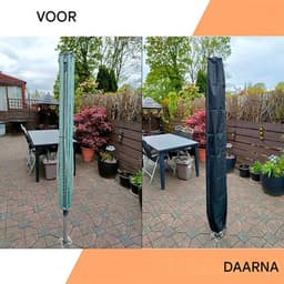 Waslijnhoes - Roterende Wasdrogerhoes - Beschermende Weerbestendige Cover voor Tuin Droogrekken - 1 Stuk - Groen — thumbnail 3