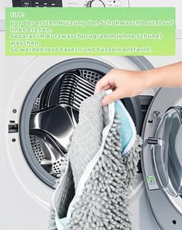 Schoenwaszak voor de wasmachine - Set van 2, ideaal voor sneakers en sportschoenen, grijze waszakken voor optimale bescherming tijdens het wassen — thumbnail 5