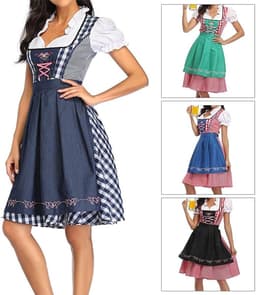 jurk voor dames, Oktoberfest kostuum, jurk met schort, maïs, uniform — thumbnail 2