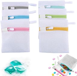 Set van 6 Mini Waszakken met Honingraatstructuur, Mesh Wasnet voor Fijne Was, Ondergoed en Sokken (13 x 12 cm) — thumbnail 1