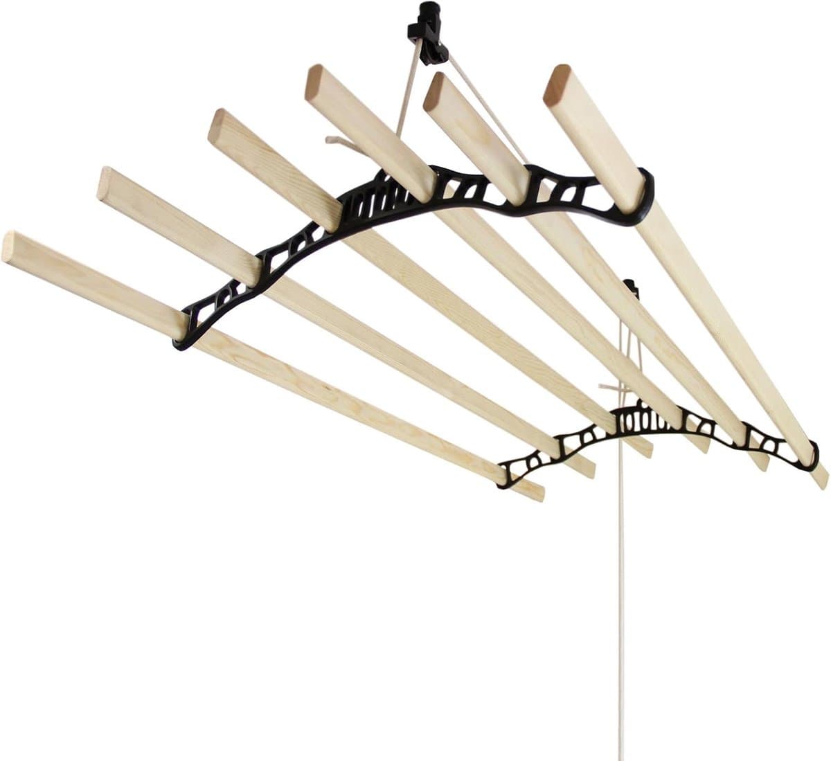 Ophangbaar Plafond - Zwart - 140cm (L) x 56cm (B) x 14cm (H) - 6 houten latten - Eenvoudig te bevestigen - duurzame grenenhouten latten — afbeelding 1