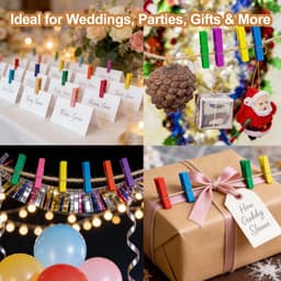 Dailygoods- Mini-houten Klemmen 200 Stuks - Kleine Wasknijpers - Jute Koord 30 m - Kleurrijke Fotoclipset - Robuust Hout - Veilig en Aangenaam Werken — thumbnail 3