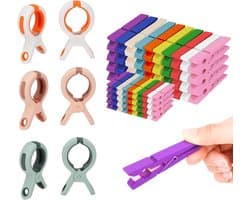 Handdoek Klemmen - Was Knijpers - Buiten Drogen - Extra Grote Klem - 6 Stuks - Gekleurd