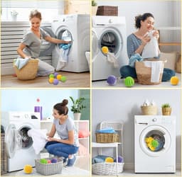 Drogerballen - Wit - 9 stuks - Herbruikbare PVC Ballen - Voor Wasmachine en Wasdroger — thumbnail 5