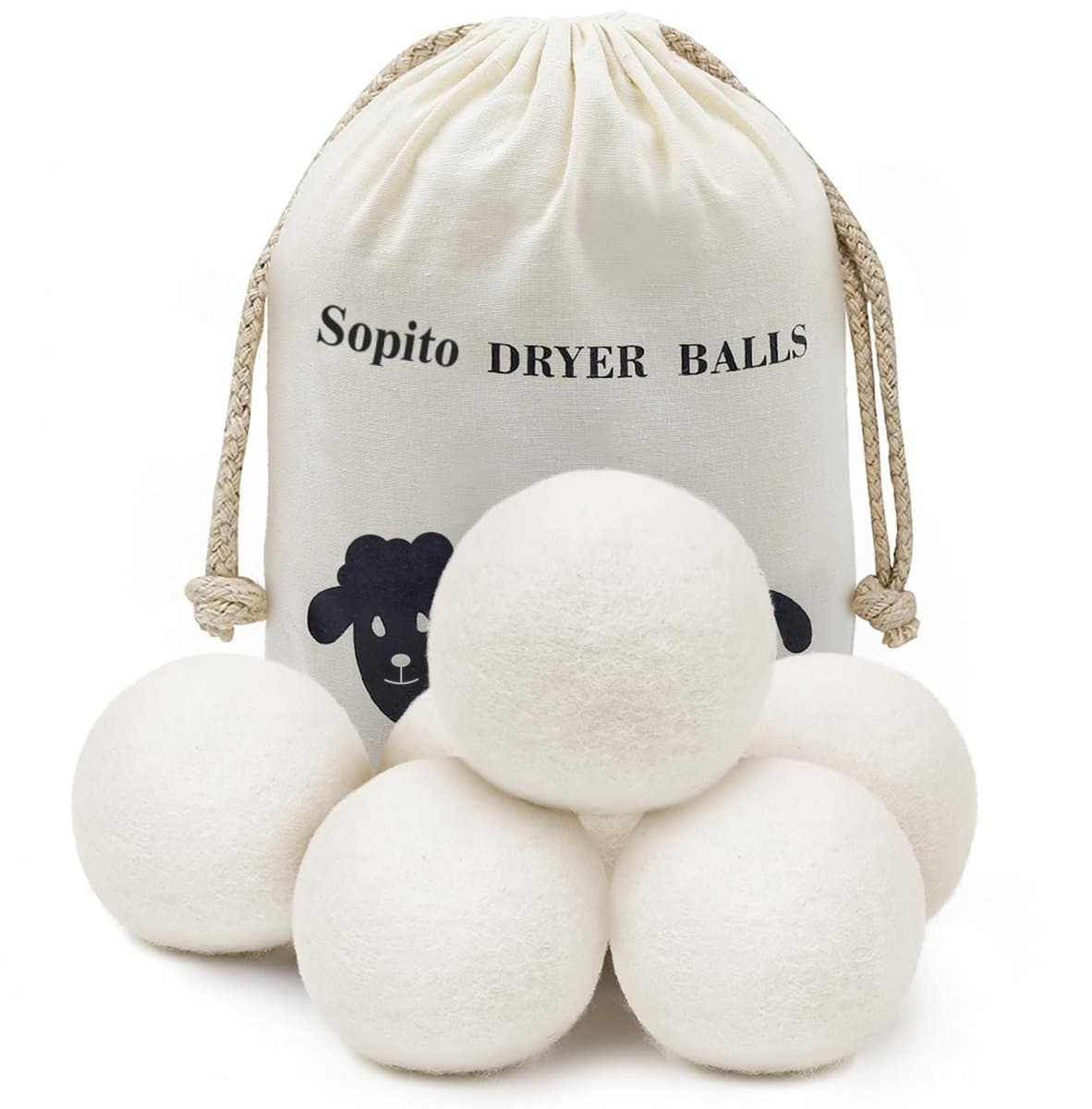 Solidchoice - Set van 6 Herbruikbare Wol Droogballen voor de Wasdroger — afbeelding 1