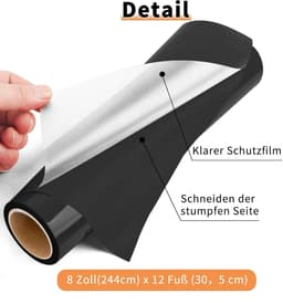 Plotterfolie Textiel, Flexfolie, Zwart, 30,5 x 244 cm, Voor Silhouette Cameo — thumbnail 2