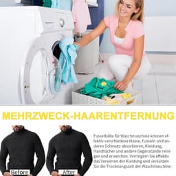 Wasmachine, pluisballen, wasmachine, pluisbal voor wasmachine, voor hondenharen en kattenhaarverwijderaar, wasmachine (geelwit) — thumbnail 3