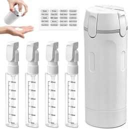 4-in-1 reisdispenser, reisflessen om te vullen, navulbare reisdispenserflessen, 30 ml, reisflessen voor toiletartikelen, met schaal en etiket, voor shampoo, conditioner, lotion, crème — thumbnail 2
