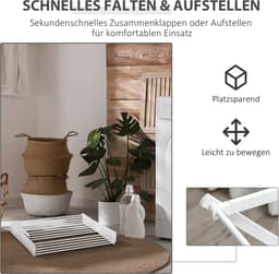 Droogtoren Opvouwbaar 74 x 35 x 144 cm Metaal ABS Wit Met 8 Lagen En 10 Ophangstangen Voor Compact Binnen Drogen En Ruimtebesparend Opbergen — thumbnail 5