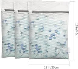 MODFU Waszak 3 stuks 30x40 cm - Wasgoedzak met rits - Honeycomb mesh - Praktische waszak voor kleding - Waszak voor wasgoed - Wit — thumbnail 5