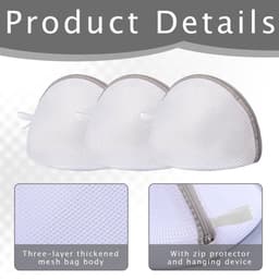 Wasnet 3 Stuks - Beha-Wasnet voor Wasmachine - Waterdoorlatend Net - Polyester - Ademend - Bescherming Beha - Waszak — thumbnail 5