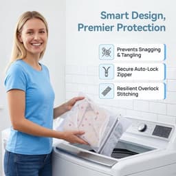 Thijox - 5 Stuks Wasnet voor Wasmachine 30x40 cm - Fijnmazige Waszak met Verborgen Ritssluiting - Ideaal voor Jeans, Blouses en Babykleding - Bescherm — thumbnail 3