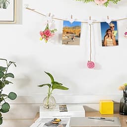 100 Houten Hartvormige Fotoklemmetjes met 30m Touw voor Kaarten, Decoratie en Knutselen — thumbnail 5