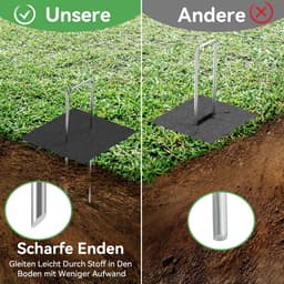 3 mm Zware Tuinnagels, Stalen Palen, Verzinkte Stalen Klemmen Voor Het Vastzetten van Onkruidvlies, Netten en Buizen met 1 Haak (15 cm, 200 Stuks) — thumbnail 5
