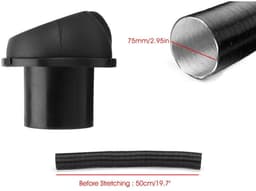 Dailygoods- Verwarmingspijp Aluminium 75mm - T Stuk/Y Stuk - Hoge Temperatuur - Ventilatie Slang - Compatibel met Webasto/Dometic - Lengte 50 cm - Luchtkanaal — thumbnail 1