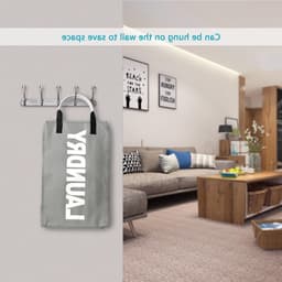 Vouwbare waszak van polyester met aluminium handvatten, ideaal voor huis en reizen, ruime capaciteit — thumbnail 2