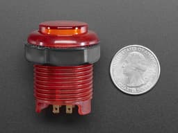 Arcade Button with LED - 30mm Translucent Red Adafruit 3489 — thumbnail 3