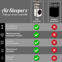 AirSleeperz® wasmachine kast - Droger Ombouw Meubel - Wit Metaal - 3 etages - 50x68x155 cm — thumbnail 4