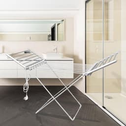 Wasdroger - Wasdrogerrek- Opvouwbare Elektrische Kledingdroger - Efficiënt en Ruimtebesparend - 18 stangen verwarmde badkamerdroger - 230 W - 145 cm - Aluminium zilver - Sneldrogend - Kleding - Beddengoed — thumbnail 4
