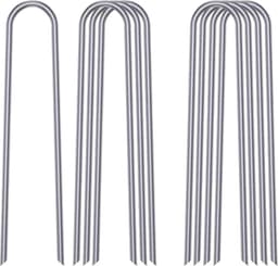 Grondanker hond Trampoline Kit 12 Inch 8 Stks U Type Sharp Ends Trampoline Pinnen Gegalvaniseerd Staal Ground Pegs Heavy Duty Voetbal Net Pegs Swing Pegs Trampoline Veiligheid Pins Grondanker hond — thumbnail 1