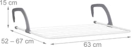 droogrek hangend - 4 m drooglengte - radiator - verwarming - balkon - metaal - wit — thumbnail 4