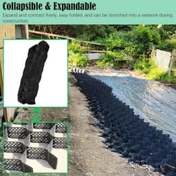 Grondstabilisator Netwerk - Grind Stabiliseren - Opritten Verstevigen - Hoge Draagkracht - 3.2 x 32.8 Voet - Zwart — thumbnail 2