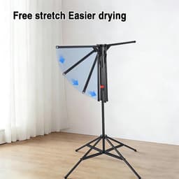Cosensi- Wasdroger Opvouwbaar - Hoog Inklapbaar - Droogrek met 6 Vleugels - Kledingrek voor Binnen/Buiten - Ruimtebesparend - Stabiele Droogstandaard — thumbnail 5