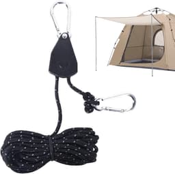 Winddicht touw, zeer sterk spantouw, sterk en duurzaam touw, gemaakt van nylon, voor kamperen in de buitenlucht, gebruikt om tenten, boten en auto's vast te zetten, zwaar touw met sloten. — thumbnail 1