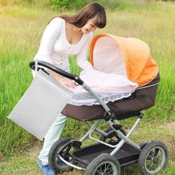 Waterdichte Waszak 40x30cm met Handvat, Herbruikbare Ritszak voor Zwemkleding, Strandhanddoeken en Luiers (Grijs & Wit) — thumbnail 2