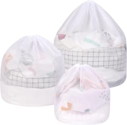 Waszak voor BH's en Kleding - Herbruikbare Mesh Waszak met Rits voor Kleding, Sokken en Babykleding - Set van 3, Zwart — thumbnail 5