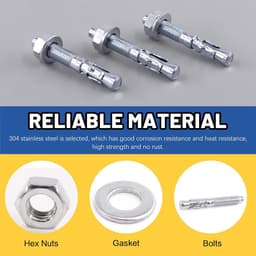 Wigankers Verzinkt - Heavy Duty Bevestiging - Beton Verankeren - Roestbestendig Materiaal - 20 Stuks - Zilverkleurig — thumbnail 5