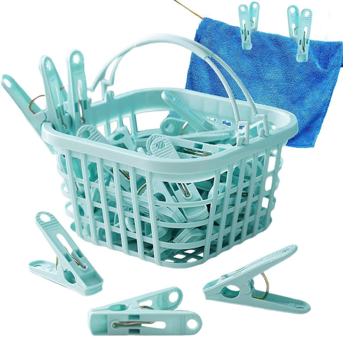 Wasknijpers - Kleine clips - Kleding drogen - Winddicht ontwerp - 30 stuks - Blauw — afbeelding 1
