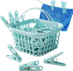 Wasknijpers - Kleine clips - Kleding drogen - Winddicht ontwerp - 30 stuks - Blauw — thumbnail 1