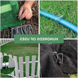 Pack van 50 roestbestendige grondankers voor onkruidbestrijding, gegalvaniseerd staal, 200 mm lang, 40 mm diameter, 2.5 mm dik — thumbnail 4